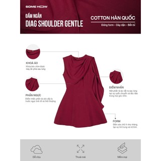 [Best Seller] Đầm Ngắn Diag Shoulder Gentle, Chất Vải Cotton Hàn Quốc Thoải Mái, WDN115 SOME HOW STORE