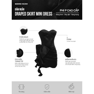 Đầm Ngắn Draped Skirt Mini Dress, Chất Vải Phi P CC Thoải mái ,WDN122, SOME HOW STORE