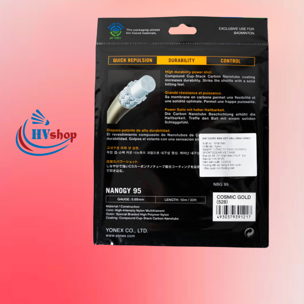 Dây cước đan vợt Yonex Nanogy BG95 chính hãng, trợ lực tốt, độ bên cao - HVShop
