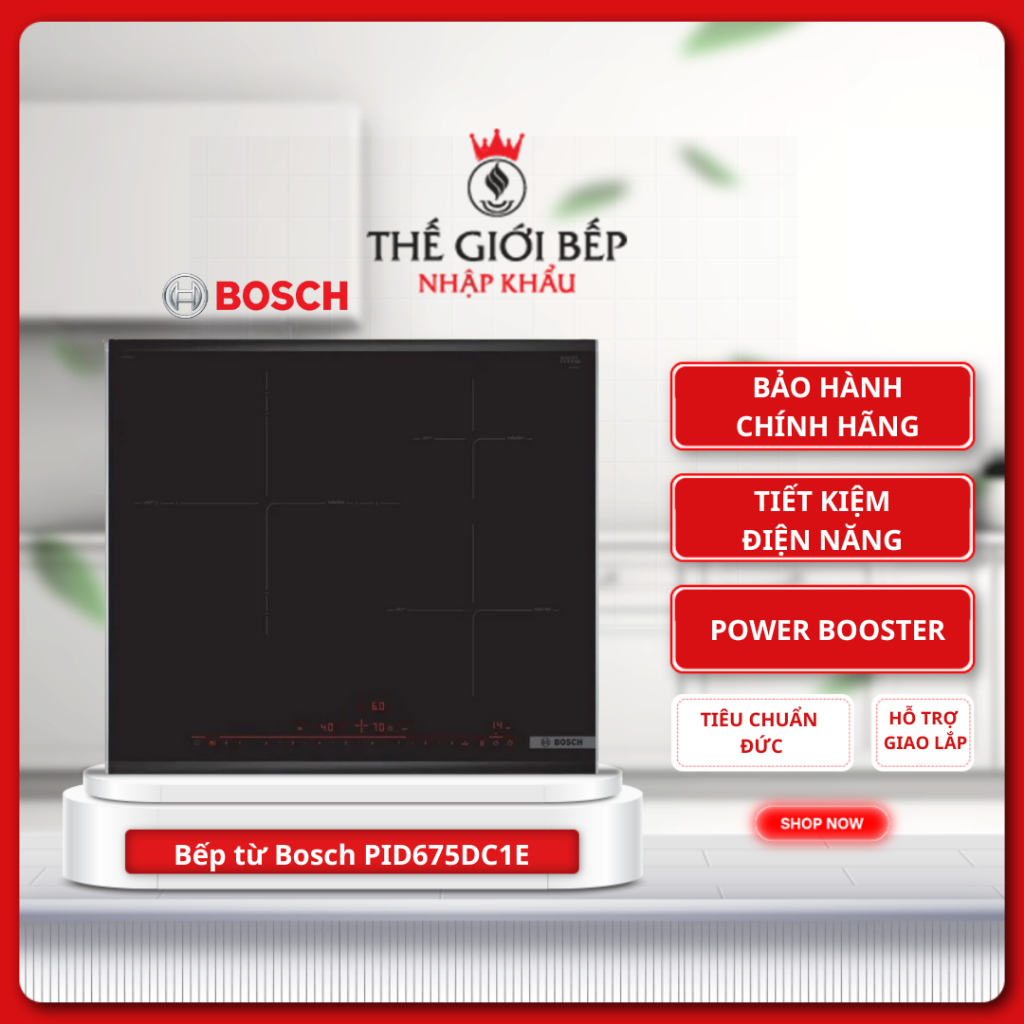 Bếp Từ Bosch PID675DC1E Cảm Biến Chiên Xào, 3 Vùng Nấu