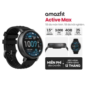 Đồng hồ thông minh Amazfit Active Max - Màn Hình AMOLED 3000nits | Theo Dõi Giấc Ngủ & SpO2 | Hỗ Trợ Pickleball - BH 12t