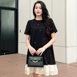 Váy bầu công sở Viba dáng đuôi cá tơ đính hạt ngọc