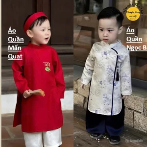 Sẵn Ship- Hỏa Tốc -Tặng Ngọc Bội - Set Áo Dài Thanh Mã hót tết Năm 2026 cho bé trai 6-19kg mặc đi tết, đi học