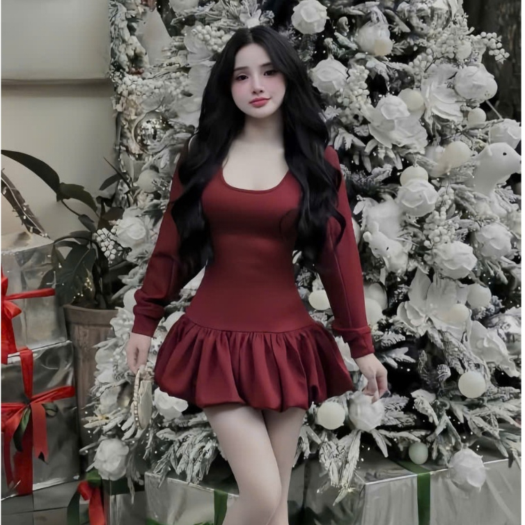 Sét đầm thun tăm 2 dây phối tùng bí cotton kèm khoác thiết kế trẻ trung thời trang
