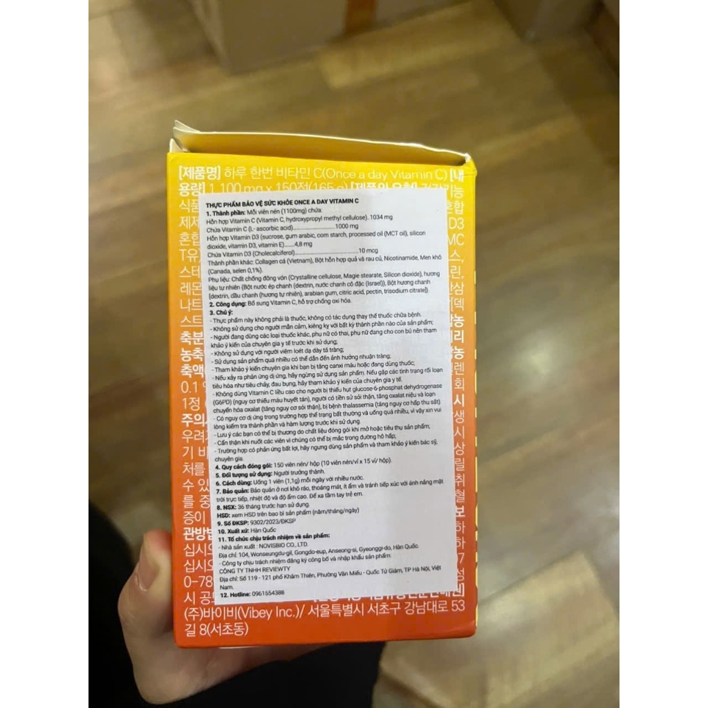 M500_ Thực phẩm bảo vệ sức khỏe Once a day Vitamin C