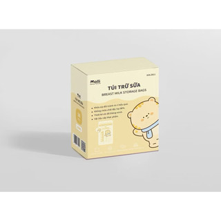 Hộp 30 túi trữ sữa Molli 3 size 100ml 150ml 200ml 250ml hình thú xinh xắn cho bé pullkids