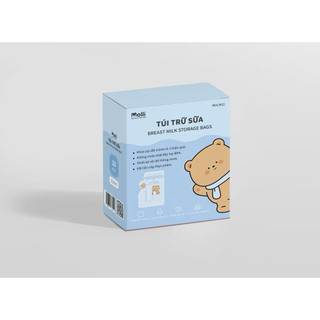 Hộp 30 túi trữ sữa Molli 3 size 100ml 150ml 200ml 250ml hình thú xinh xắn cho bé pullkids