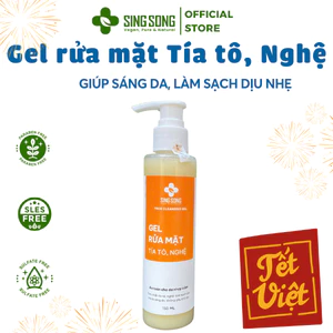 Sữa Rửa Mặt Nghệ, Tía Tô ISingSong VeganIhỗ trợ sáng da,dưỡng da,sạch dịu nhẹ, An toàn Mẹ bầu -150ml