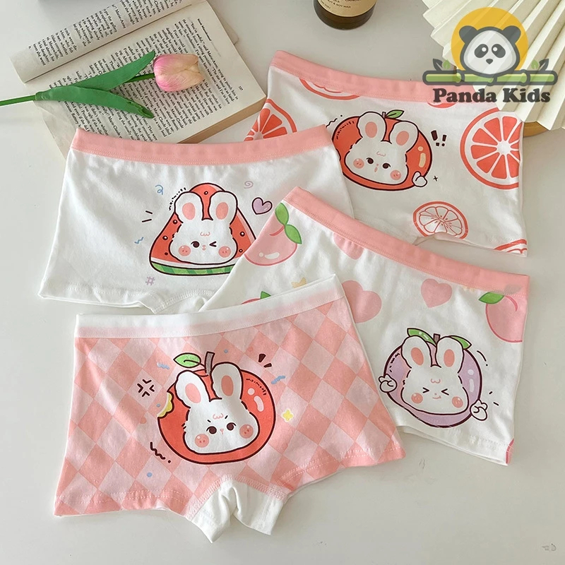 [Peinn] Combo 4 quần chíp đùi bé gái, đồ lót trẻ em cotton thoáng mát hình ngộ nghĩnh dễ thương