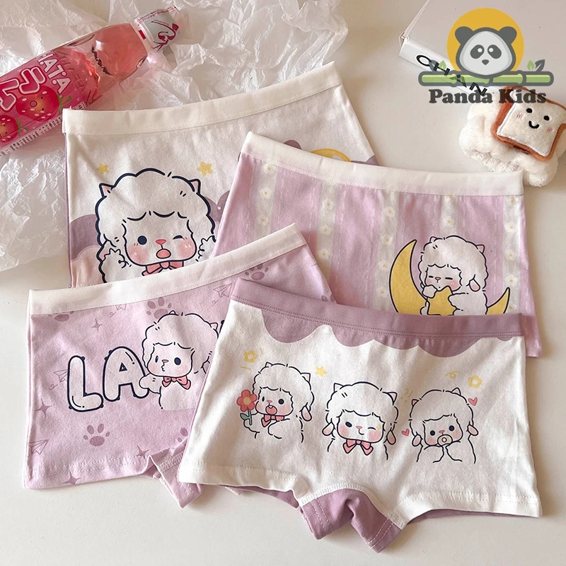 [Peinn] Combo 4 quần chíp đùi bé gái, đồ lót trẻ em cotton thoáng mát hình ngộ nghĩnh dễ thương