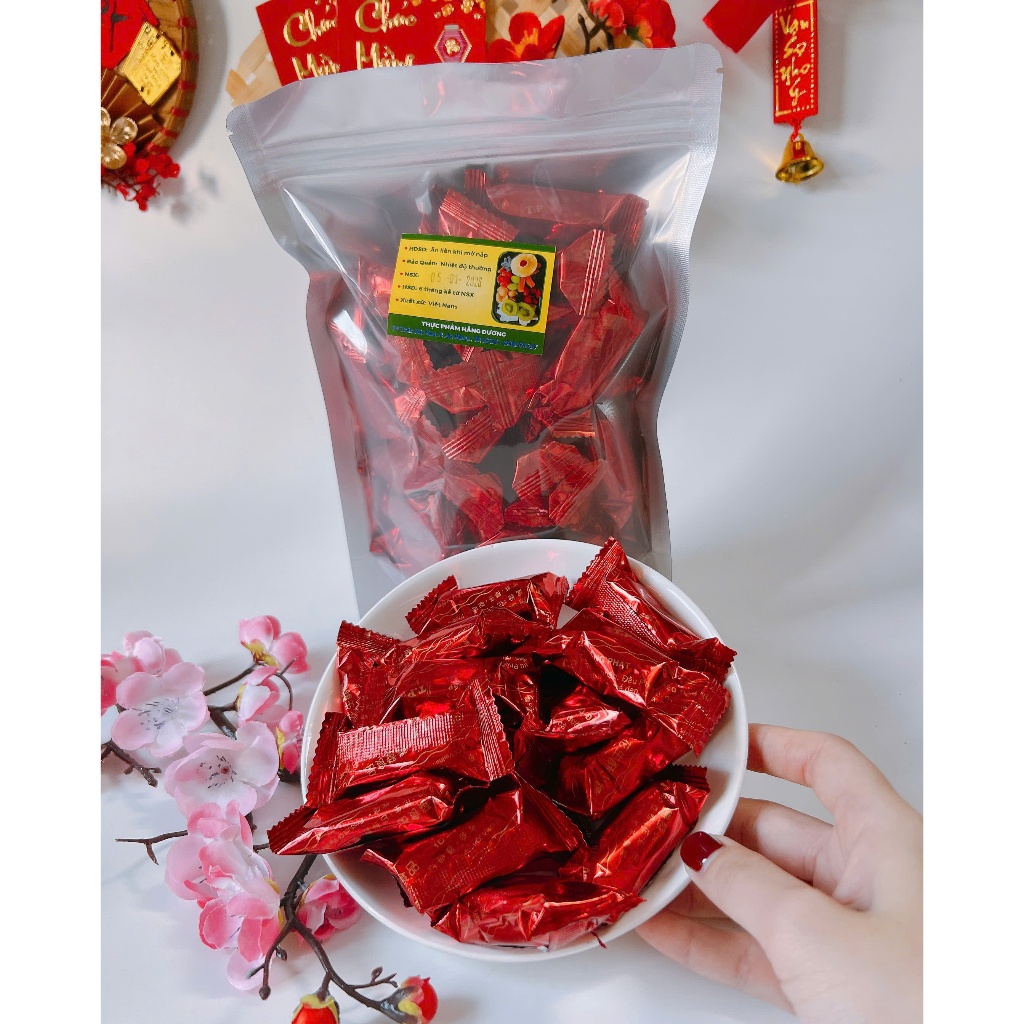 500g Kẹo Đậu Phộng Bơ, Gói đỏ _Nhiều Đậu, Mè_ăn vặt, food, ngon