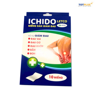 Miếng dán giảm đau ICHIDO LETCO – Giảm đau nhanh, tiện lợi - Hộp 10 miếng