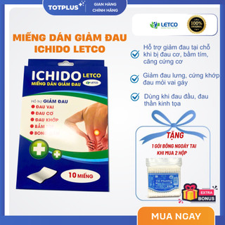 Miếng dán giảm đau ICHIDO LETCO – Giảm đau nhanh, tiện lợi - Hộp 10 miếng