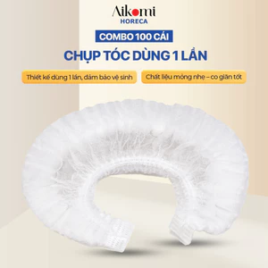 Combo 100 Chụp Tóc - Mũ Trùm Đầu Dùng 1 Lần Đóng Túi Nilong Dùng Cho Khách Sạn, Nhà Nghỉ 12x2cm