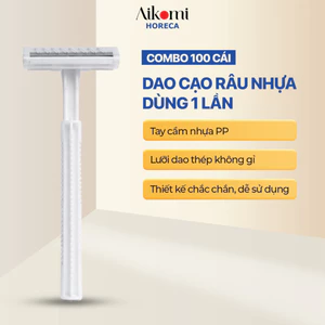Combo 100 Dao Cạo Râu Nhựa Trắng Dùng 1 Lần Khách Sạn, Spa, Nhà Nghỉ Có Đóng Túi Nilon 10x4cm