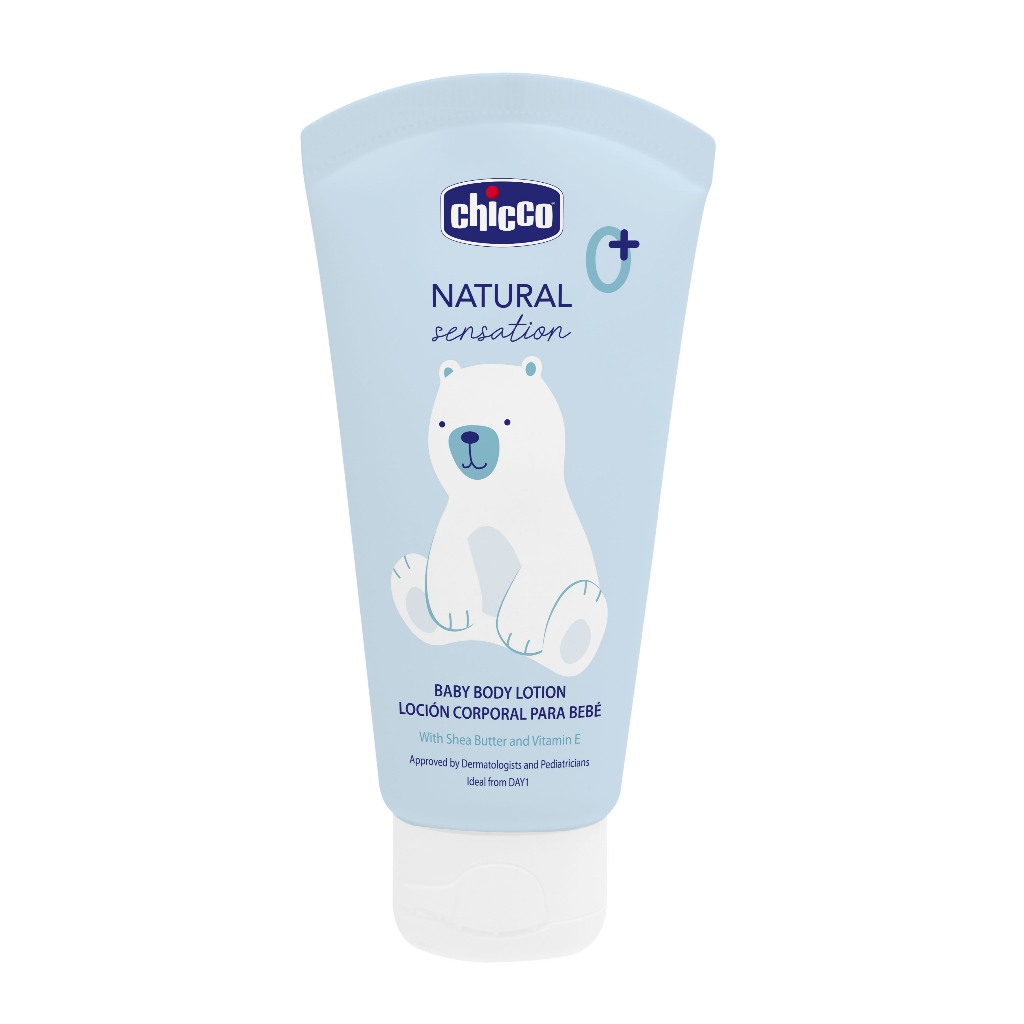 Sữa dưỡng ẩm toàn thân chiết xuất Bơ hạt mỡ & Vitamin E Chicco Natural Sensation 0M+ 150ml