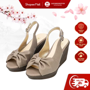 Sandal đế xuồng nơ KOSU cao 8cm, quai cài có chun, nhẹ, chống thấm nước, trơn trượt K-24010 Nhật Bản