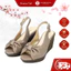 Sandal đế xuồng nơ KOSU cao 8cm, quai cài có chun, nhẹ, chống thấm nước, trơn trượt K-24010 Nhật Bản
