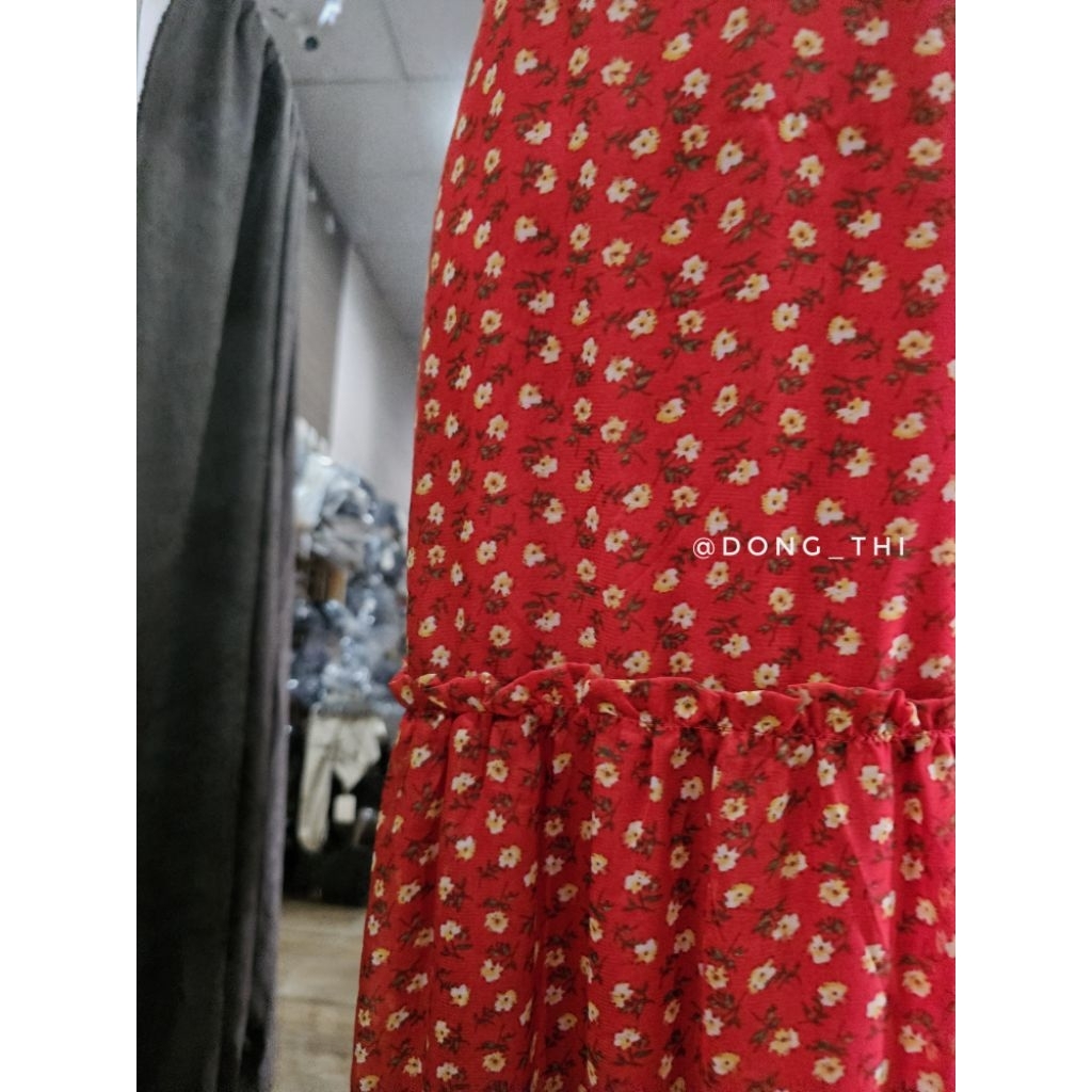 [SIZE L, XL] ĐẦM MIDI CỔ YẾM HOA NHÍ