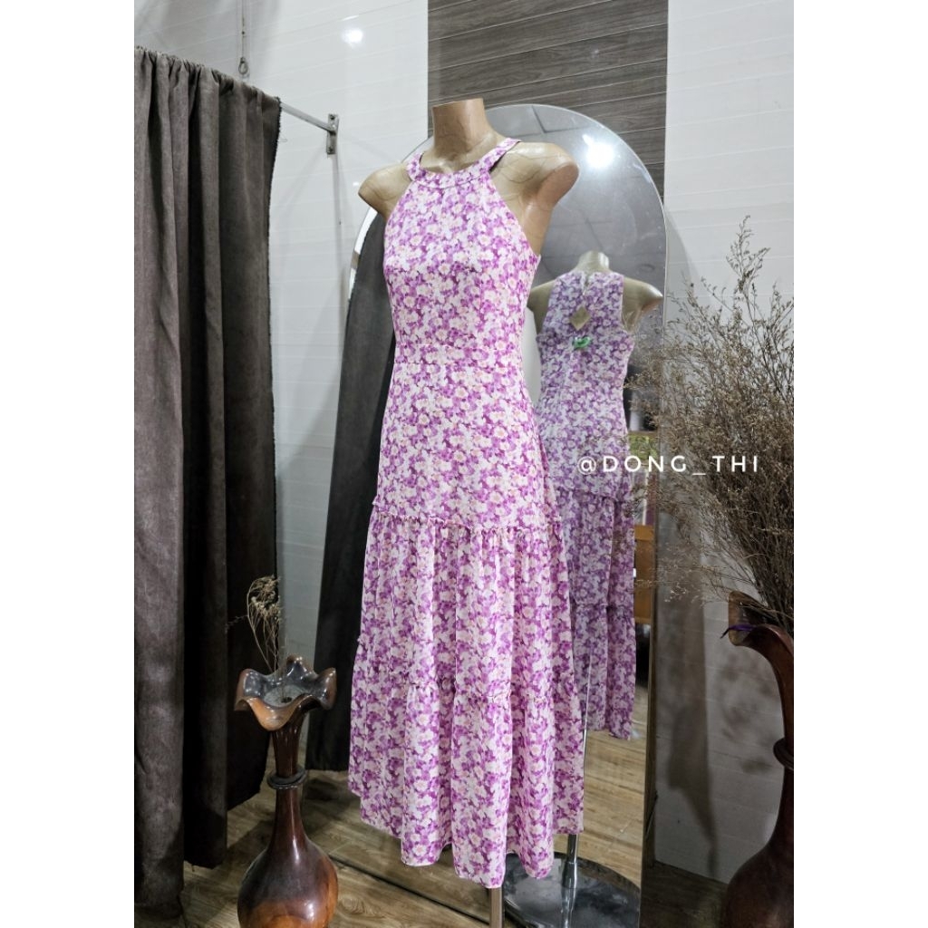 [SIZE L, XL] ĐẦM MIDI CỔ YẾM HOA NHÍ
