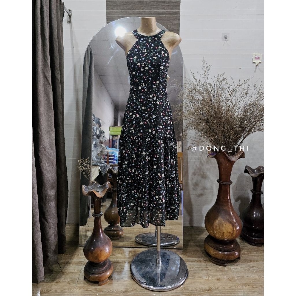 [SIZE L, XL] ĐẦM MIDI CỔ YẾM HOA NHÍ