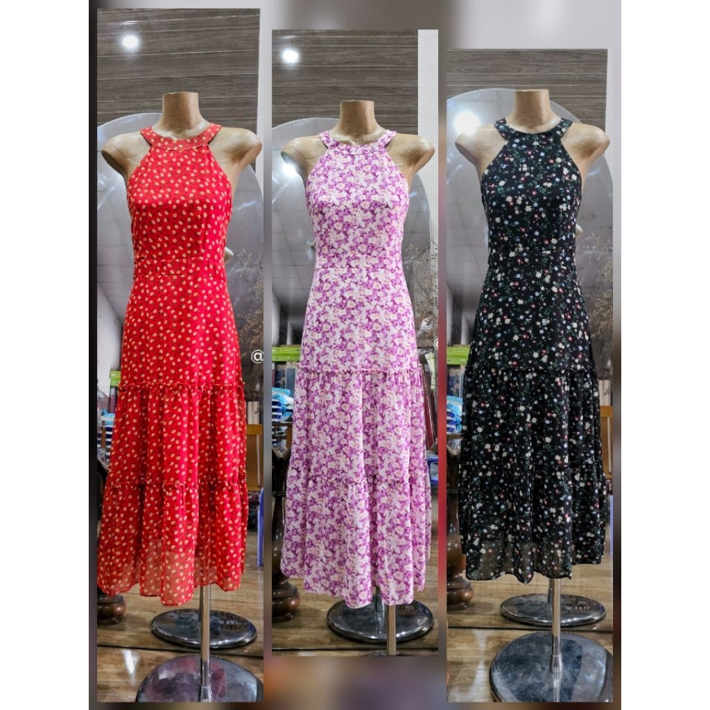 [SIZE L, XL] ĐẦM MIDI CỔ YẾM HOA NHÍ
