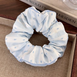 Meowu Dây Cột tóc Scrunchies Màu Xanh Nhiều Hoạ Tiết Nơ Caro