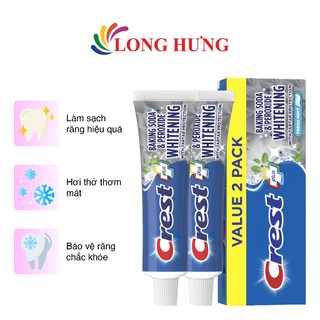 Combo kem đánh răng Crest Plus Baking Soda Peroxide Whitening (161g x 2)