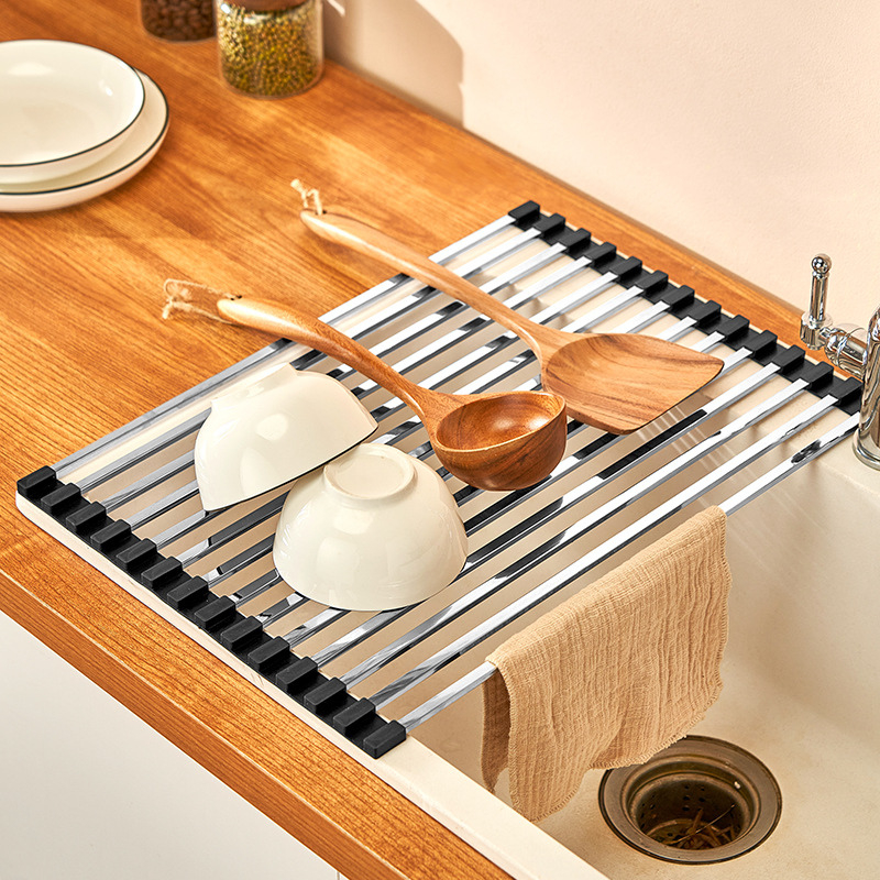 Giá Để Chén Đĩa Inox 304 Gấp Gọn 12 Thanh KOOBEE– Giá Kê Bồn Rửa Chén, Giỏ Phơi Chén Đĩa Nhà Bếp Thoát Nước | 361