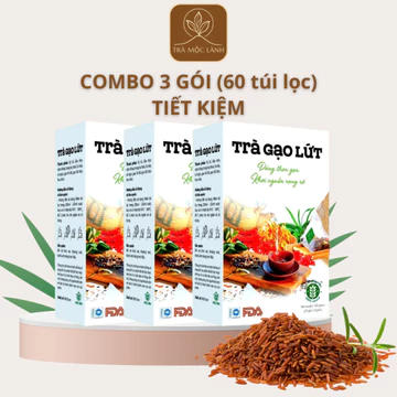 (TGL-03) Combo 3 Hộp Trà Gạo Lứt Túi Lọc - Thanh Nhiệt, Mát Gan - Trà Đậm Vị 60 Túi - Trà Mộc Lành