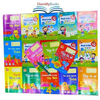 Sách- Bộ 18 Quyển Vở Tập Tô Chữ Luyện Viết Phát Triển IQ Cho Bé Tặng Kèm 2 Bút Chì+ Gọt+ Tẩy