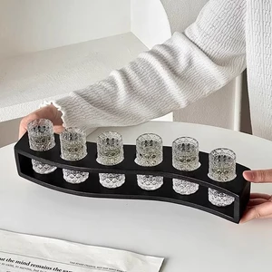 BỘ 6 CỐC THỦY TINH 20ML VÂN NỔI TRONG SUỐT - Ly Kim Cương Cao Cấp Sang Trọng