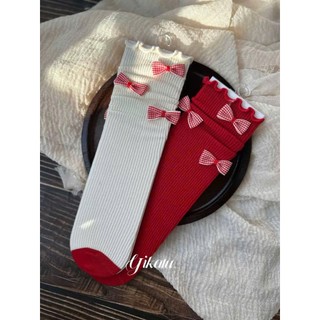 Set 2 đôi tất trắng đỏ ChoiChuu cho bé gái