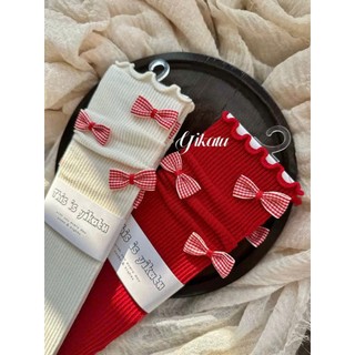 Set 2 đôi tất trắng đỏ ChoiChuu cho bé gái
