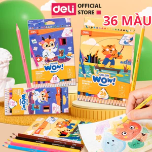 Bút Chì Màu Gốc Dầu Thân Lục Giác/ Tam Giác Deli - Màu Chì 36 Màu Chất Liệu An Toàn Cho Bé Màu Sắc Tươi Sá