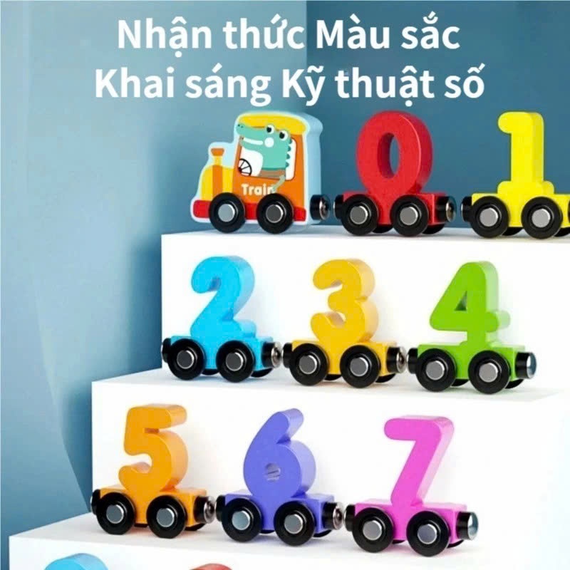 Combo 2 Bộ Đồ Chơi Đoàn Tàu Nam Châm CHỮ CÁI TIẾNG ANH & CHỮ SỐ Đồ Chơi Thông Minh Giáo Dục Sớm Cho Bé