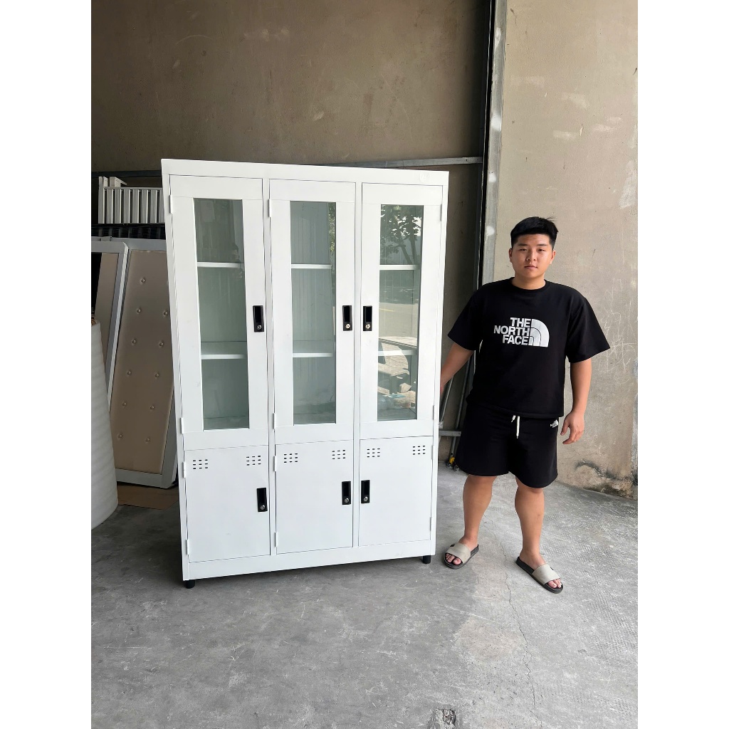 TỦ SẮT HỒ SƠ 4 CÁNH KÍNH MỞ CAO CẤP