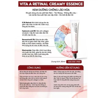 Kem dưỡng La Bonita VITA A Retinal Creamy Essence chống lão hóa, giảm nếp nhăn, sáng da
