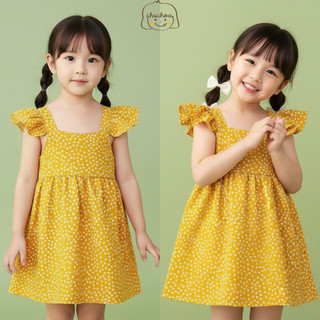 Váy bé gái, đầm bé gái 2 dây cánh tiên vải Lụa Hàn dáng BabyDoll dễ thương ChuChoaKids [VBC9]