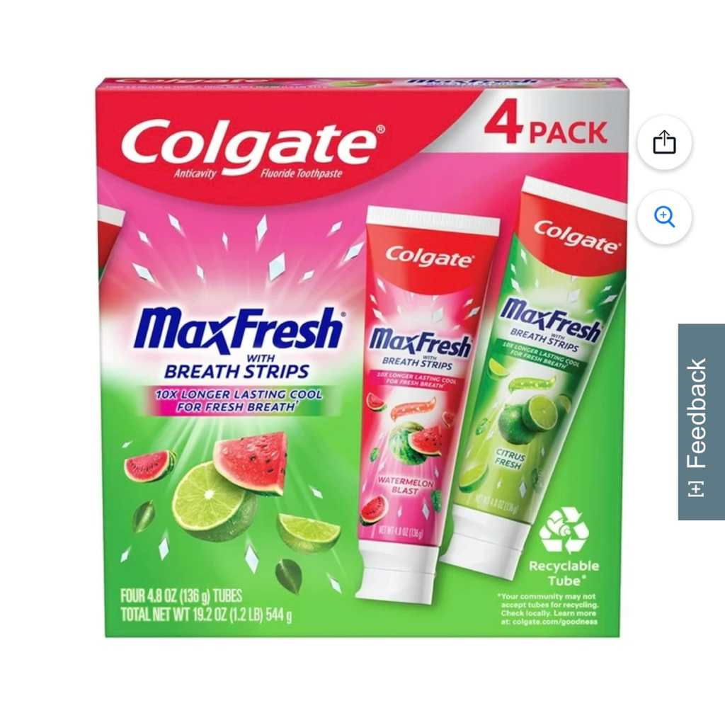 Hàng Mỹ. Kem đánh răng chứa floride Colgate Max Fresh Fruity hương dưa ...