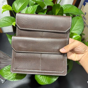 Ví Da Đựng Giấy Tờ Đăng Kiểm Xe Ô Tô Mẫu 03 - Nâu Sẫm VDK-PU03-DR