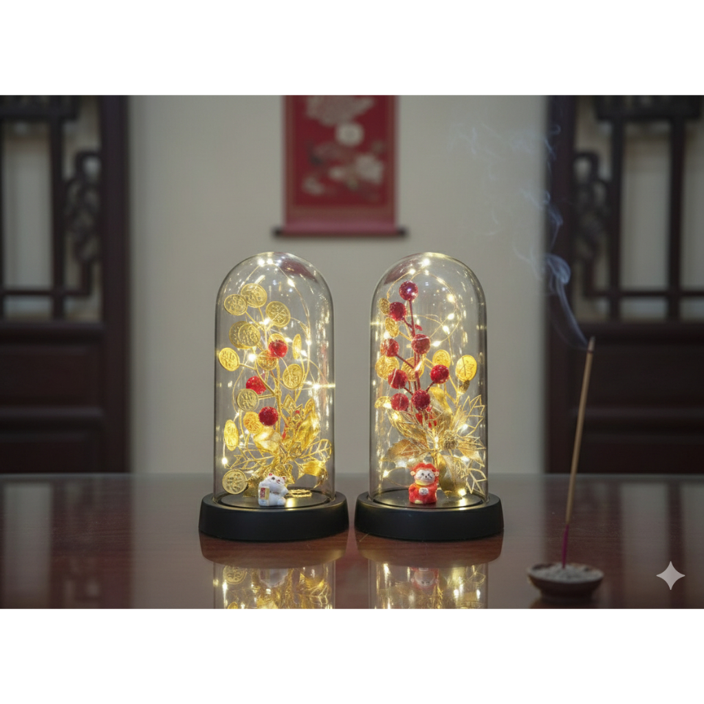 Đèn LED Trang Trí Hình Mèo Thần Tài Trong Lồng - Đồ Decor Không Gian ...