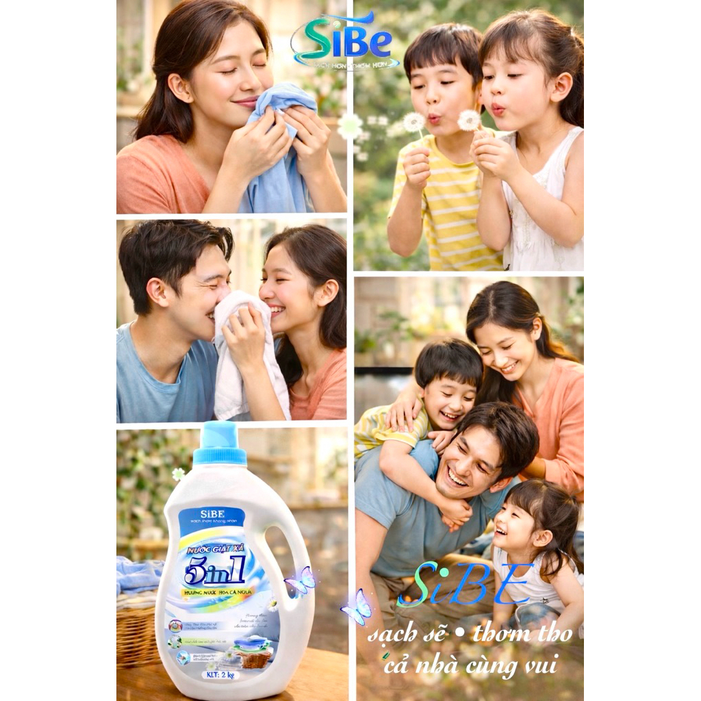 Săn sale SIBE 5in1 NƯỚC GIẶT HƯƠNG NƯỚC HOA CÁ NGỰA