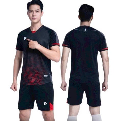 Bộ quần áo bóng đá Raider đen in tên số theo yêu cầu-Áo bóng đá,đồ đá banh chất liệu thun, mè