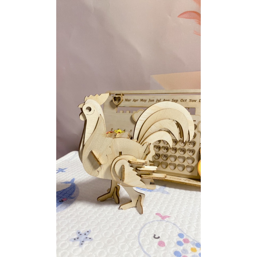 Bộ đồ chơi ghép hình 3D thông minh bằng gỗ - Hình con gà trống