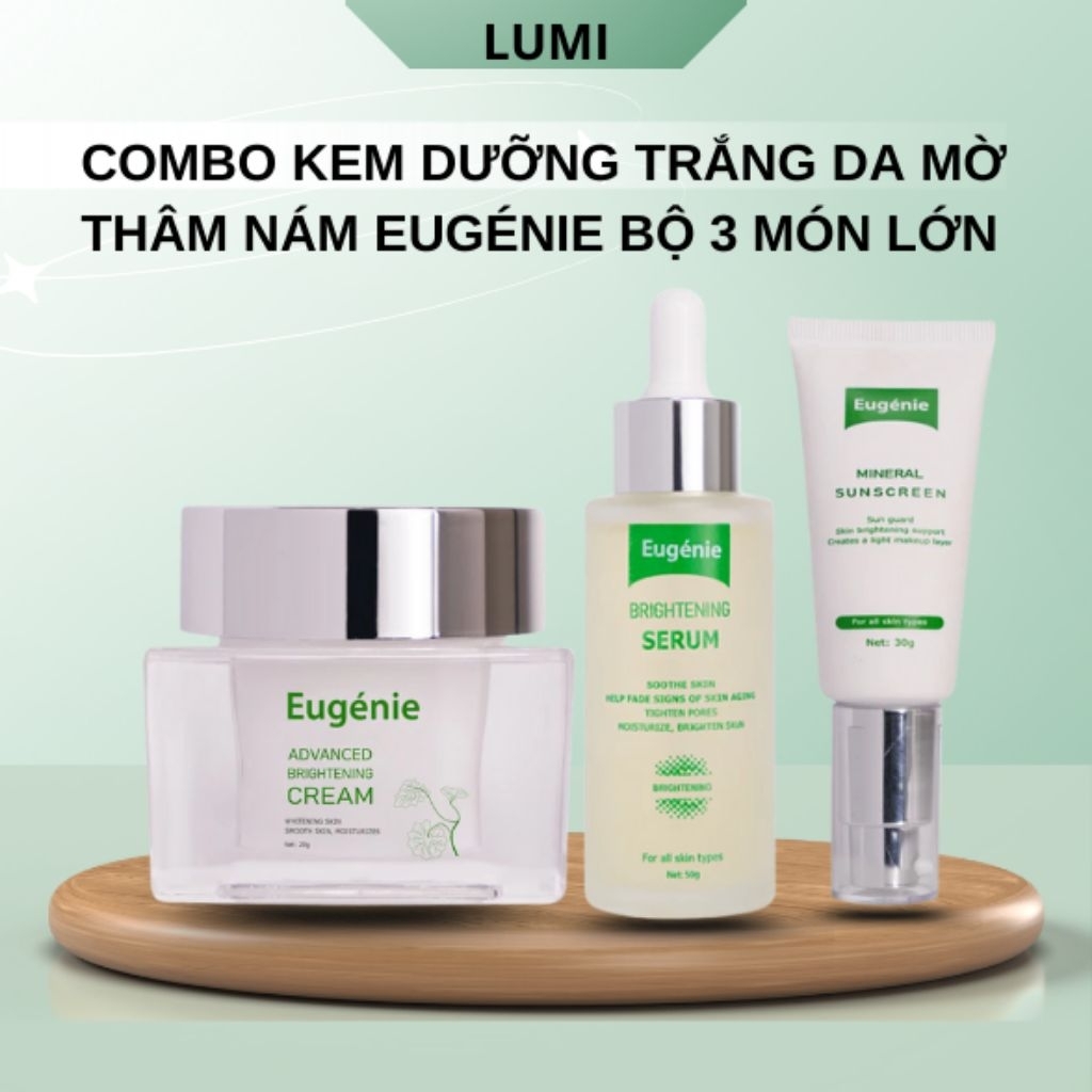 Kem Nám Mờ Thâm Eugénie Dưỡng Trắng Mờ Đều Màu Da Bộ 3 Món
