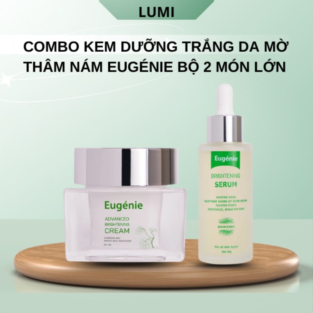 Kem Nám Mờ Thâm Dưỡng Trắng Eugénie Hỗ Trợ Da Sáng Đều Màu Chăm Sóc Da Hàng Ngày Bộ 2 Món