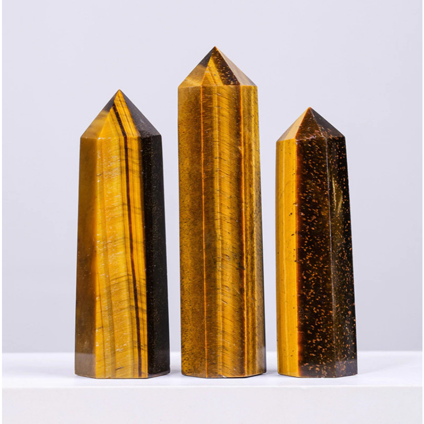 Trụ Mắt Hổ tự nhiên (Tiger Eye) - Bảo vệ khỏi năng lượng xấu, vững tinh thần - Đá thanh tẩy 8~10 cm
