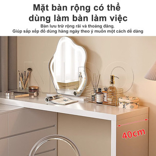 Nido Bàn Trang Điểm Đẹp Xoay 180 Thông Minh Có 6 Ngăn Kéo Để Đồ Gỗ Mdf Phủ Melamin Chống Xước