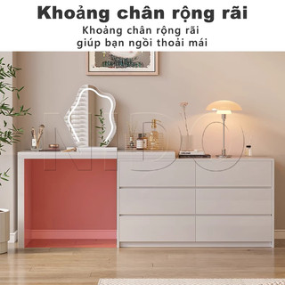 Nido Bàn Trang Điểm Đẹp Xoay 180 Thông Minh Có 6 Ngăn Kéo Để Đồ Gỗ Mdf Phủ Melamin Chống Xước